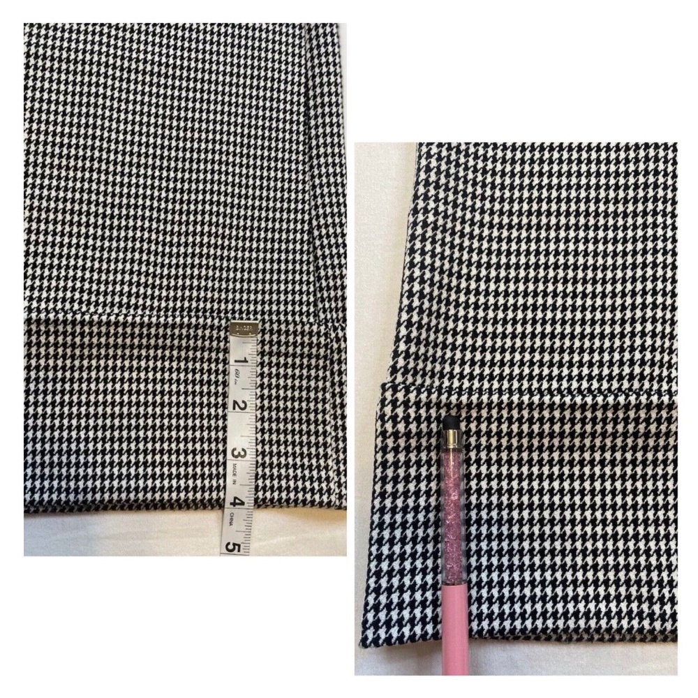 Maeve by Anthropologie Houndstooth Wide-Leg Pants Black & White Size 4 Tall - Picture 6 of 16
